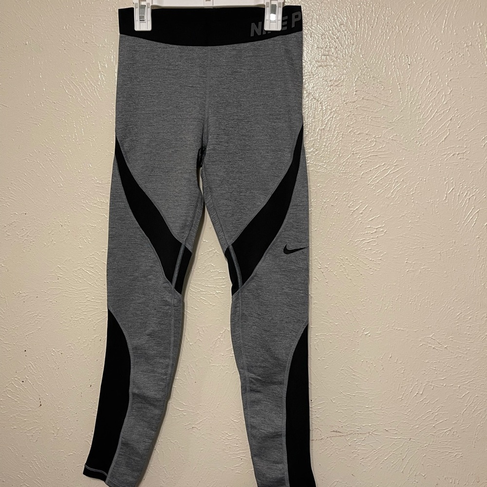 Grey/Black Nike Pro Tights